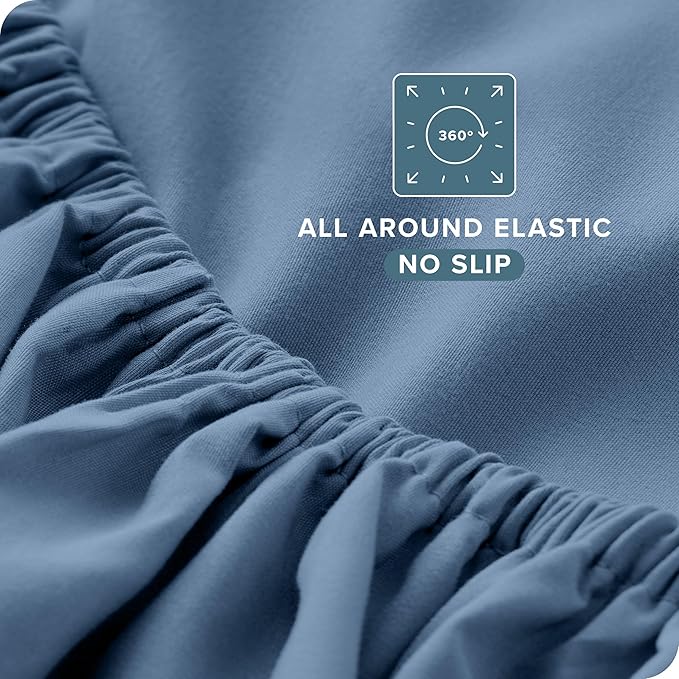 Bare Home Full XL Sheet Set - Luxury 1800 Ultra-Soft Microfiber Full Extra Long Sheets - Double Brushed - Deep Pockets - Easy Fit - 4 Piece Set - Bedding Sheets & Pillowcases (Full XL, Coronet Blue)