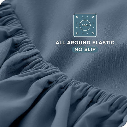 Bare Home Twin Sheet Set - 1800 Ultra-Soft Microfiber Twin Bed Sheets - Double Brushed - Deep Pockets - Easy Fit - Extra Soft - 3 Piece Set - Bedding Sheets & Pillowcases (Twin, Bering Sea)