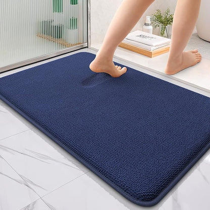 OLANLY Thick Memory Foam Bath Mat Rug 36x24, Extra Soft Absorbent Bathroom Rug, Quick Dry Bath Mats, Non-Slip, Machine Washable Carpet, Tub and Shower, Home Decor Accessories, Twilight Sapphire
