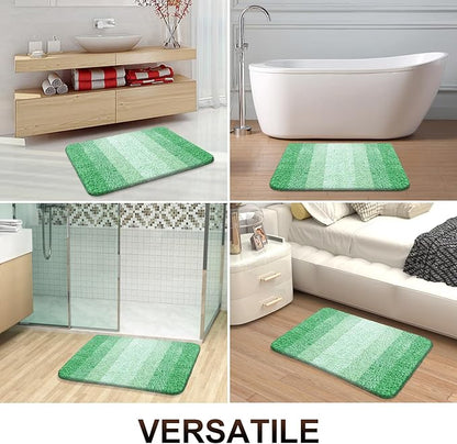 OLANLY Bathroom Runner Rugs 70x24, Extra Soft Absorbent Microfiber Bath Rugs, Rubber Backing, Quick Dry, Machine Washable Bath Mats for Bathroom Floor, Tub and Shower, Home Decor Accessories, Green