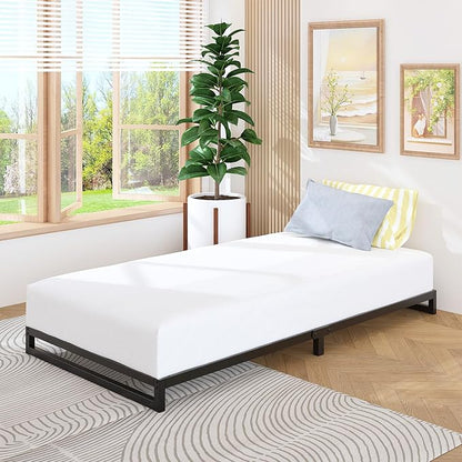 4 Inch Twin XL Bed Frames Heavy Duty Sturdy Metal Platform Bed Frame No Box Spring Needed, Noise Free, Easy Assembly, Black