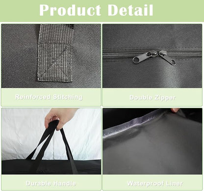 4/6/ 8 Foot Folding Table Storage Bag, Waterproof Heavy Duty Large Carrying Bag for Folding Tables, Picnic/Camp Tables Cover with Durable Zipper & Shoulder Strap, 31" D X 37" W X4.5 H, Black