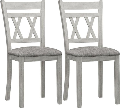 Solid Wood Dining Chair, Part of Dining Table Set, Mix and Match Table, Chair Sold Separately for Dining Room, Kitchen, Grey