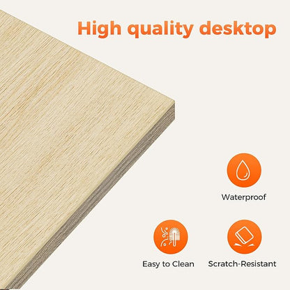 Rolling Computer Desk with Wheels, Gaming Desk for Small Spaces, Modern Simple Style Table for Home Office, Study Writing Table (Caster, Oak, 48 inch)