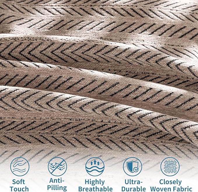 Nobildonna Sofa Cover Washable Soft Thicken Chenille Couch Cover with Tassel,Waterproof Sofa Slipcover for 2-3 Cushion Couch,Sectional Sofa,L-Shaped Furniture Protector Pet-Friendly,Brown 71"x118"