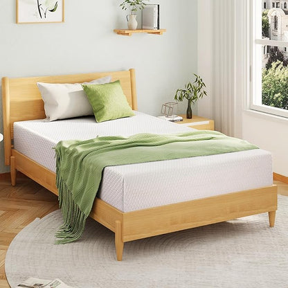 8 Inch Queen Mattress, Memory Foam Mattress in a Box with Cooling Green Tea Gel, Relieve Pressure with Medium Firm Support, CertiPUR-US Certified, 80''L x 60''W, White