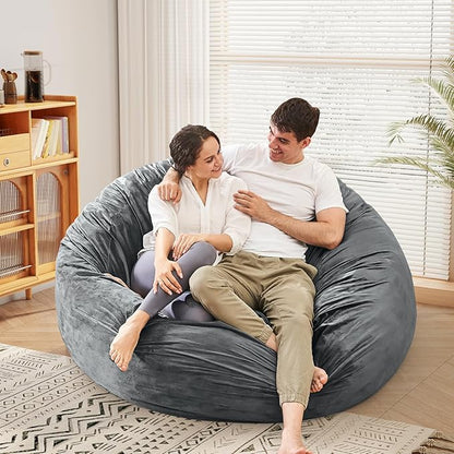 Bean Bag Chairs for Teens - Bean Bag Chair Convertible Bean Bag Bed - Small Beanbag Chair with Micro Fiber Cover/Furniture Foam Filler - Floor Couch Sofa in Bedroom Dorm Room - Youth Charcoal