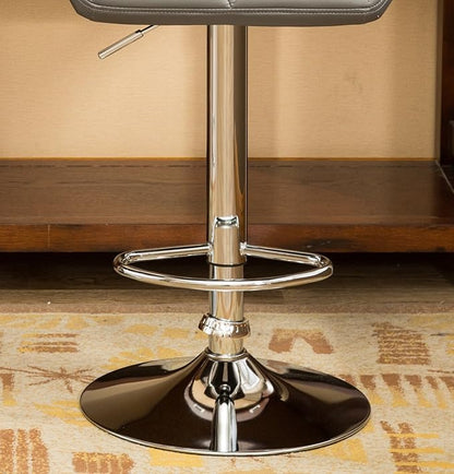 Roundhill Furniture Glasgow Contemporary Tufted Adjustable Height Hydraulic Grey Bar Stools, Set of 2,