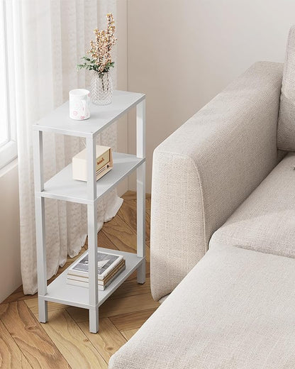 TUTOTAK Small Side Table, Narrow End Table, Skinny Sofa Table, Slim Nightstand, Couch Table, Living Room, Bed Room, White TB01BW0772
