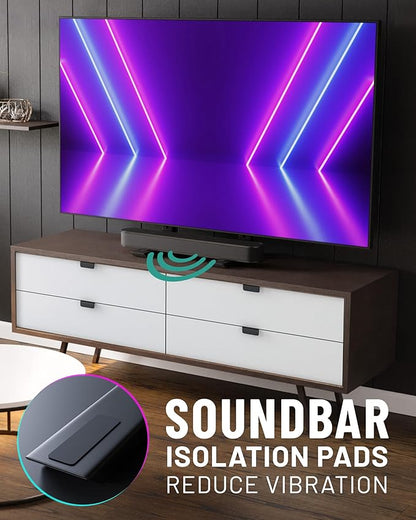 ECHOGEAR Universal Large TV Stand for 49” to 77” TVs up to 100lbs – 8.5” Height Adjustment for Perfect View- Wobble-Free Replacement Stand w/Universal Fit - Flat Design Compatible w/Soundbars