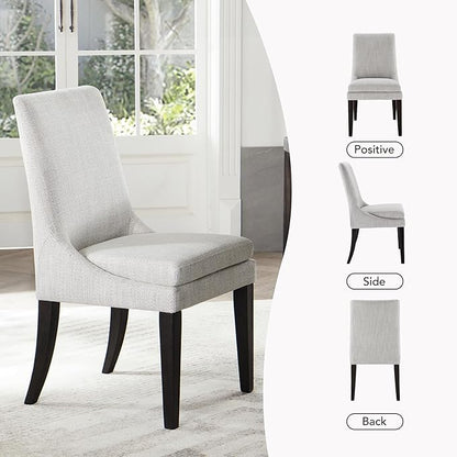 Upholstered Dining Chairs Modern Sidechair Performance Fabric High Back Armlesschair for Diningroom Kitchen,White,Set of 4(2 Box)
