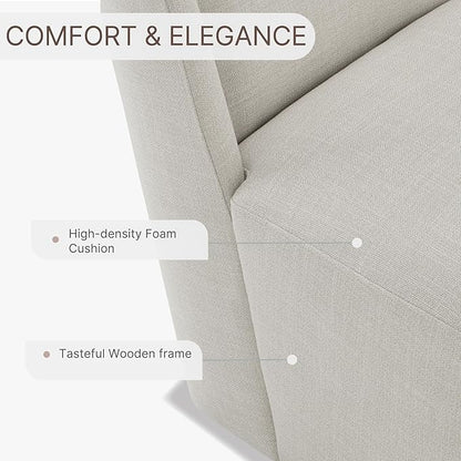 Dining Chairs with Casters No Assembly Upholstered Wingback Single Sofa Armless Deskchair for Bedroom Waiting Room Kitchen Diningroom