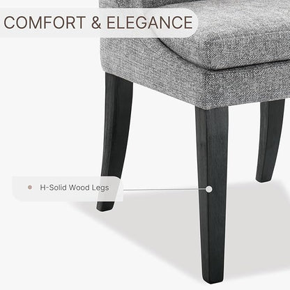 Upholstered Dining Chairs Modern Sidechair Performance Fabric High Back Armlesschair for Diningroom Kitchen,Dark Grey,Set of 4(2 Box)