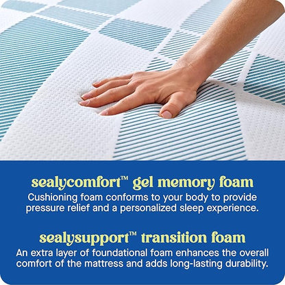Sealy Dreamlife 12” Foam Mattress-in-a-Box, Twin, SealyComfort Gel Memory Foam, SealySupport Transition Foam, Surface-Guard Technology