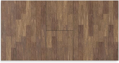 Signature Design by Ashley Wildenauer Farmhouse Dining Extension Table with Self-Storing Butterfly Leaf for 6-8 People, Black & Dark Brown