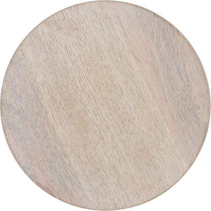 Kate and Laurel Wegner Coastal Wooden Round Drink Table, 8 x 23, Whitewash, Elegant and Durable Pedestal Table for Use as Small Drink Table, Plant Stand, or Decorative Item Display