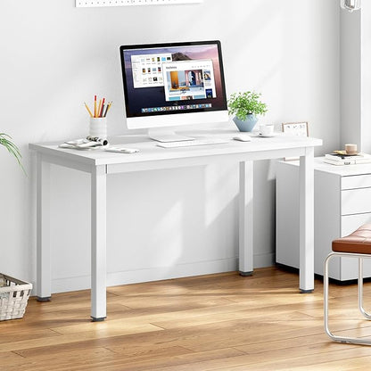 DlandHome 39 inches Small Computer Desk for Home Office Activity Table Writing Table for Small Spaces Study Table Student Laptop Desk White DND-AC3DW-100