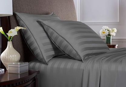 California King Sheets by Pure Bamboo, Genuine 100% Organic Viscose Derived from Bamboo Bed Sheet Set, Soft & Cooling, Double Stitching, Lifetime Quality Promise (California King, Jacquard Stone)