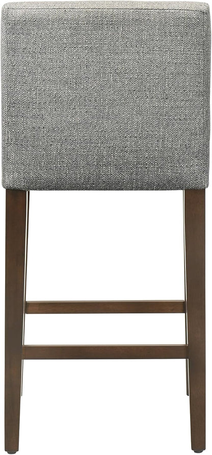 CHITA Counter Height Bar Stools Set of 2, 27" H Seat Height Upholstered Barstools, Fabric in Fog Grey