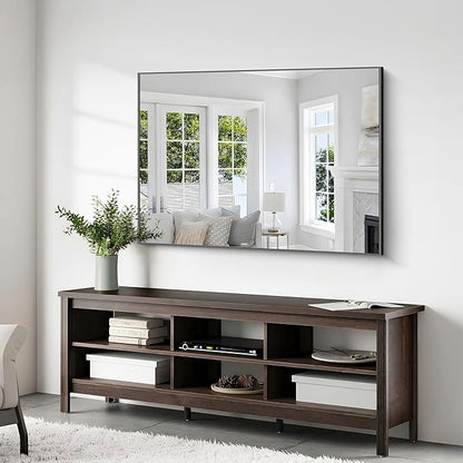 36x48 Inch Black Rectangle Mirrors for Wall, Large Bathroom Mirror for Over Sink, Black Framed Rectangular Mirror for Living Room Bedroom Bathroom, Hangs Horizontally or Vertically