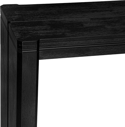 X12X1-0C6-24 14-pc Modern Dining Room Table Set a Rectangular Dining Table with a coffee Table and 12 Black Polyester Stackable Chair, 39x120 Inch, Wire Brushed Black