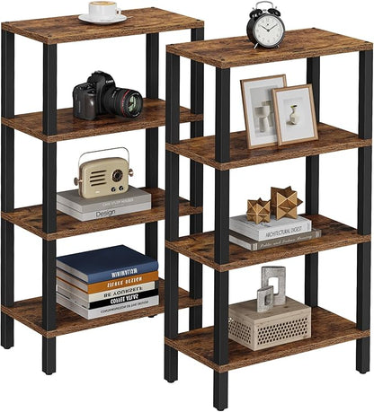 TUTOTAK Small Side Table, Narrow End Table, Skinny Sofa Table, Slim Nightstand, Couch Table, Living Room, Bed Room, Brown TB01BB0782
