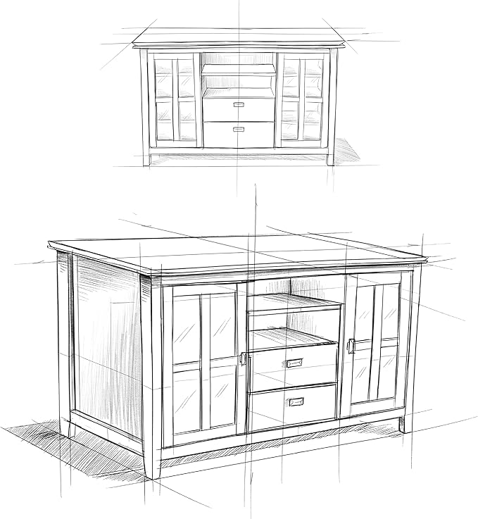 SIMPLIHOME Artisan SOLID WOOD 53 inch Wide Transitional TV Media Stand in Tobacco Brown For TVs up to 60 inches for the Living Room and Entertainment Center