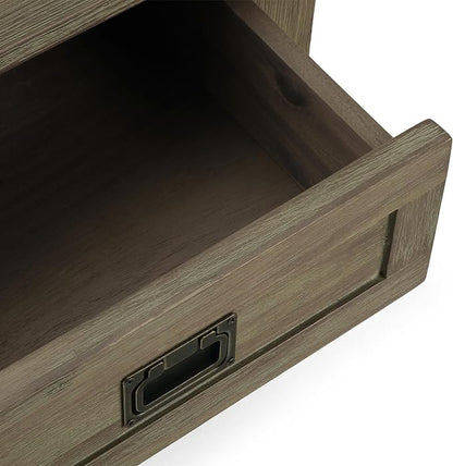 SIMPLIHOME Monroe SOLID ACACIA WOOD 22 inch Wide Square Rustic End Table in Distressed Grey for the Living Room and Bedroom