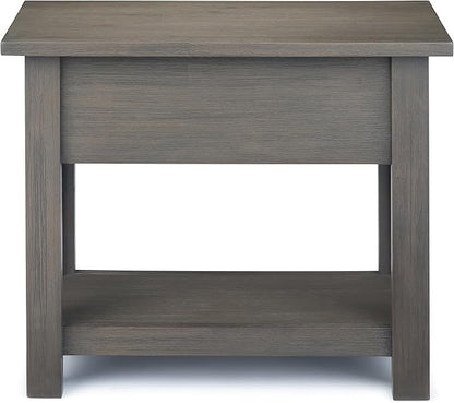 SIMPLIHOME Monroe SOLID ACACIA WOOD 14 inch Wide Rectangle Rustic Narrow Side Table in Farmhouse Grey for the Living Room and Bedroom