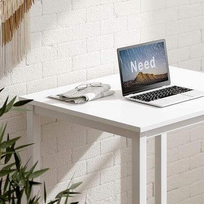 Need Small Computer Desk for Home&Office- 31.5'' Length Small Writing Desk Gaming Desk Students Laptop Use, White Color Desktop & White Frame AC3DW(8060)