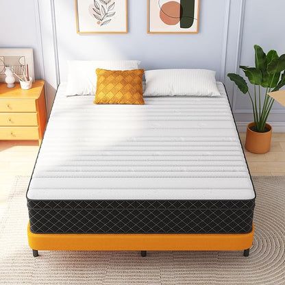 Full Mattress, 12 Inch Full Size Mattress Bed in a Box,Memory Foam & Pocket Springs, Medium Feel, Cool Sleep & Pressure Relief, 120-Night Trial