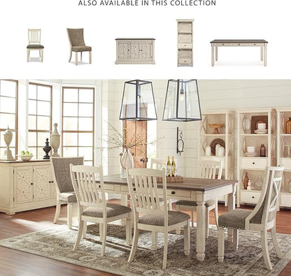 Signature Design by Ashley Bolanburg Modern Farmhouse Upholstered Dining Chair, 2 Count, Brown