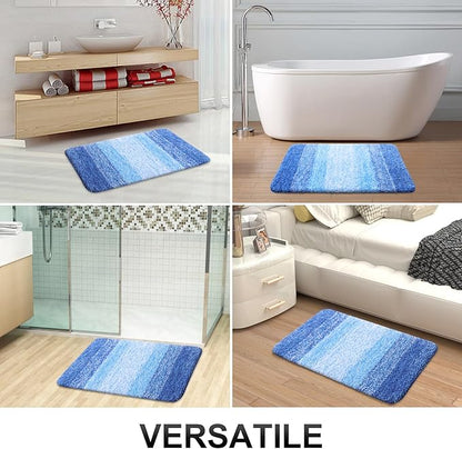 OLANLY Bathroom Rugs Mat 24x16, Extra Soft Absorbent Microfiber Bath Rugs, Rubber Backing, Quick Dry, Washable Bath Mats for Bathroom Floor, Tub and Shower, Home Decor Accessories, Light Royal Blue