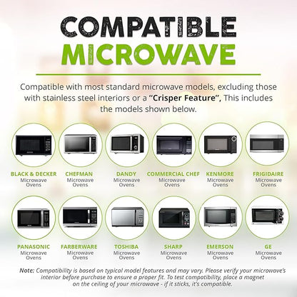 Magnetic Splatter Cover, 12-Inch Clear BPA-Free Food Lid, Vented Plate Guard with Steam Vents, Anti-Splash Microwave Lid, Dishwasher Safe, Space-Saving Magnetic Storage - Ivory