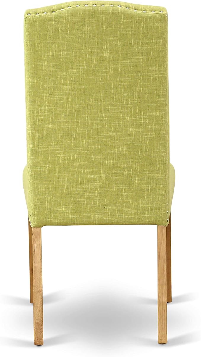East West Furniture CAEN7-OAK-07 7 Piece Dining Table Set Consist of a Rectangle Kitchen Table and 6 Limelight Linen Fabric Parson Dining Chairs, 36x60 Inch, Oak