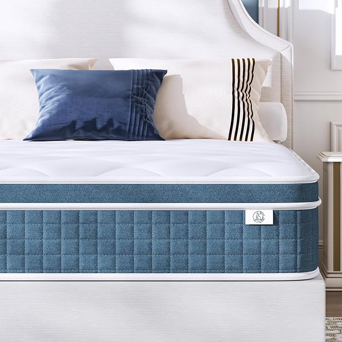 Twin Mattress 8 Inch in a Box, Fiberglass Free Hybrid Bed with Memory Foam and Pocket Spring, Breathable & Pressure Relief, Medium Firm Mattress Twin Size 75"x39"x8"