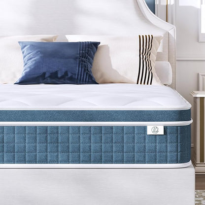Full Size Mattress 10 Inch, Hybrid Full Mattress in a Box, Full Bed Mattress with Individual Pocket Springs and Pressure-Relieving Memory Foam, Breathable, Medium Firm Mattress 75"x54"x10"