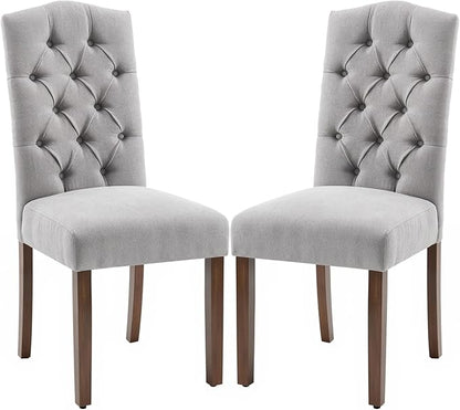 Tufted Upholstered Parsons Dining Chair with Sturdy Solid Wood Legs