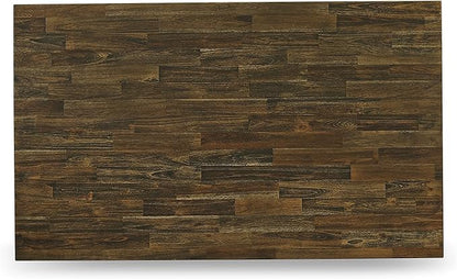 East West Furniture X777FL716-7 7 Piece Dining Room Table Set Consist of a Rectangle Dining Table with X-Legs and 6 Dark Khaki Linen Fabric Upholstered Chairs, 40x72 Inch, Multi-Color