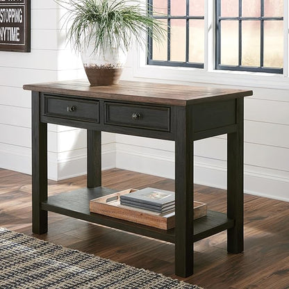 Signature Design by Ashley Tyler Creek Modern Farmhouse Sofa Table, Brown & Black