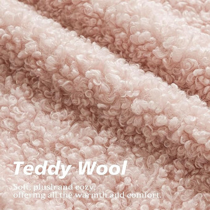 Foindtower 2 Pieces 26x26 Inch Light Pink, Faux Fur Throw Pillow Cover Accent Sherpa Furry Pillow Covers Fuzzy Soft Pillowcases Cozy Sheepskin Decorative Fleece Cushion Case for Bed Couch Living Room