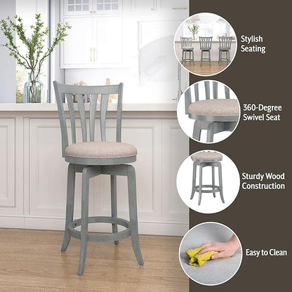 Hillsdale Furniture Hillsdale Savana Swivel Counter Stool, Blue