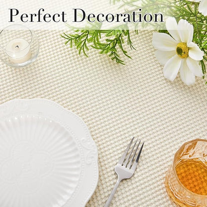 Beautysaid Shelf and Drawer Liner for Kitchen Cabinet, Non Adhesive Non Slip Shelf Paper Thickened for Dresser Pantry Shelve Bathroom Protector Liner Breathable Mat(Cream White Weave,12 in x 10 FT)