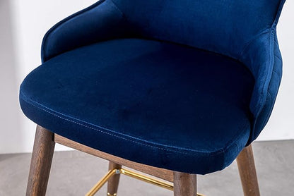 Roundhill Furniture Leland Fabric Upholstered Wingback Bar Stools, Set of 2, Blue