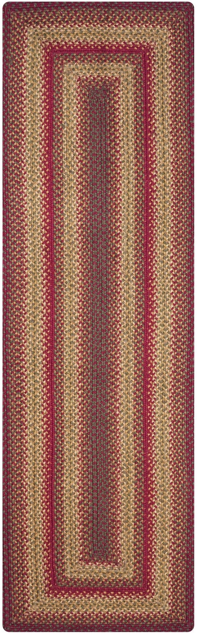 Cider Barn Cranberry Red Jute Braided Rug, 2x6' Rectangle - Perfect Country Rustic Decor for Entryway, Kitchen, Everywhere