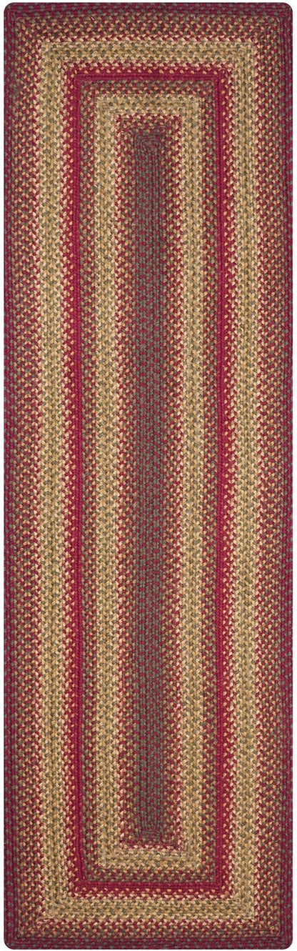 Cider Barn Cranberry Red Jute Braided Rug, 2x6' Rectangle - Perfect Country Rustic Decor for Entryway, Kitchen, Everywhere