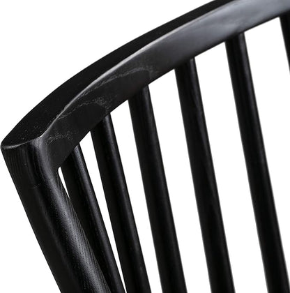 POLY & BARK Talia Dining Chair, Ash Wood, Black