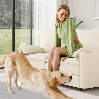 Vesgantti 74" Loveseat Sofa for Living Room, Comfy Cloud Couch Deep Seat Chenille Modern 2 Seater Small Sofa with Armrest Pillow, Easy Assembly for Small Spaces, Beige