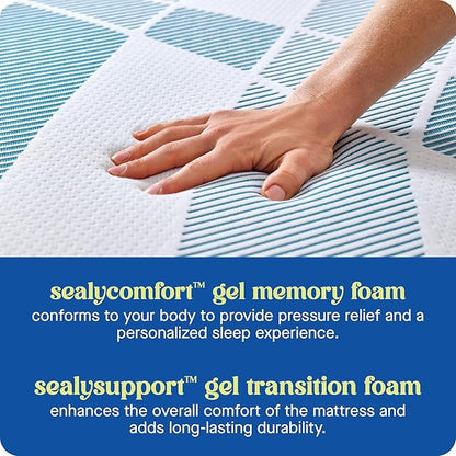 Sealy Dreamlife 8” Foam Mattress-in-a-Box, California King, SealyComfort Gel Memory Foam, Surface-Guard Technology, Breathable Comfort