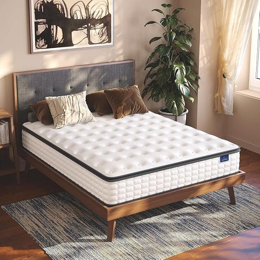 Vesgantti Twin XL Mattress, 12 Inch Hybrid XL Twin Mattress in a Box, Extra Long Pillow Top Twin Mattresses, Gel Memory Foam and Pocket Coils Innerspring Mattresses, Medium Firm Plush Feel